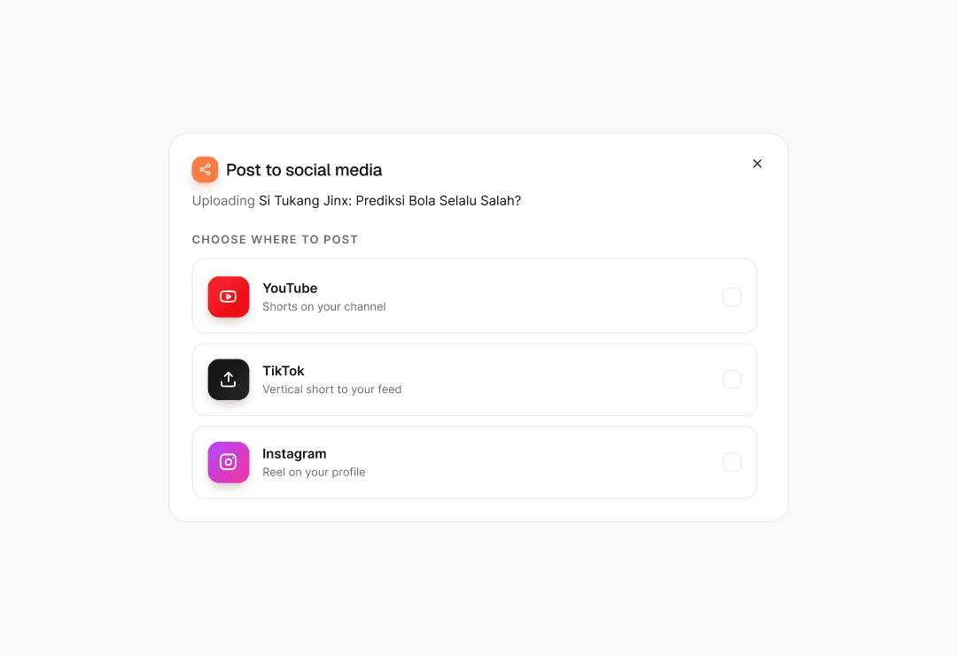 Get clips that are ready to post.